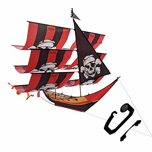 Pirate-themed kite with a colorful design
